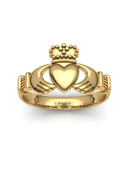Large 14ct Gold Vermeil Claddagh Ring